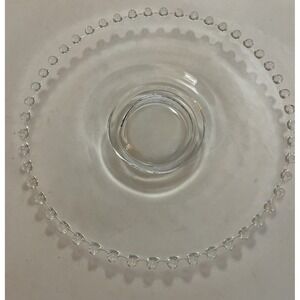 Vintage Imperial Glass Candlewick Pastry Cake Plate MCM Pedestal 8" Party 50's